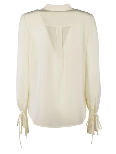 Shop Tory Burch Band Collar Shirt In Ivory