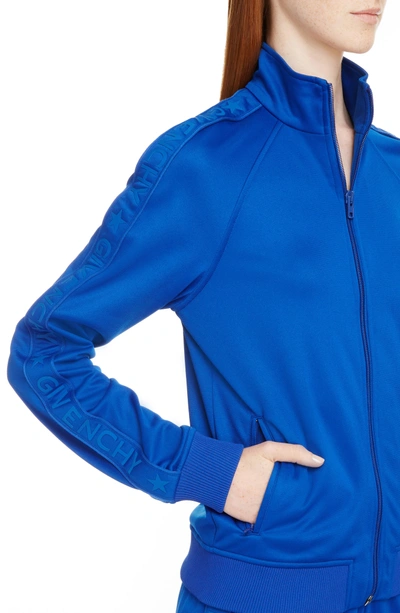 Shop Givenchy Tonal Logo Track Jacket In Electric Blue
