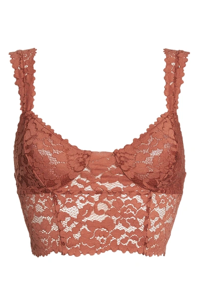 Shop Free People Intimately Fp Dream Away Lace Longline Underwire Bralette In Copper