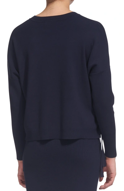 Shop Whistles Tie Side Sweater In Navy