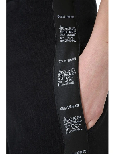 Shop Vetements Tape Side Sweatpants In Black