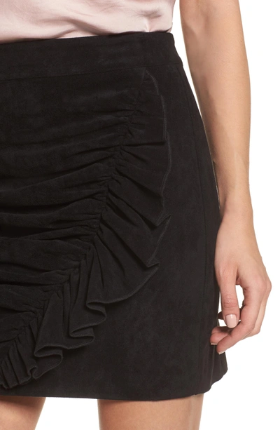 Shop Devlin Mabel Ruched Miniskirt In Black