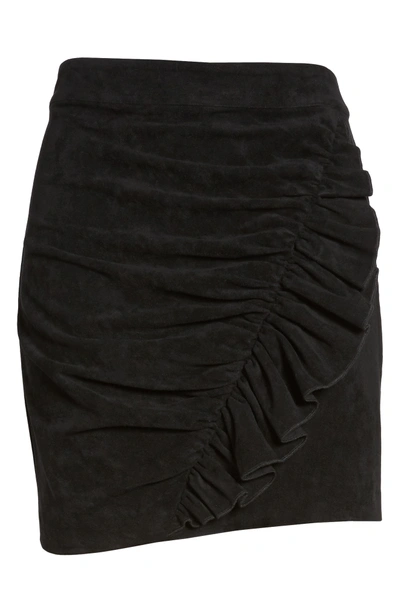 Shop Devlin Mabel Ruched Miniskirt In Black