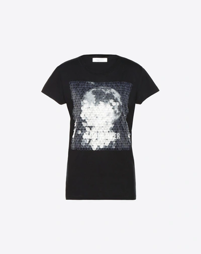 Shop Valentino Moonlover T-shirt In Black