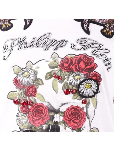 Shop Philipp Plein Alidia Cotton T-shirt In White