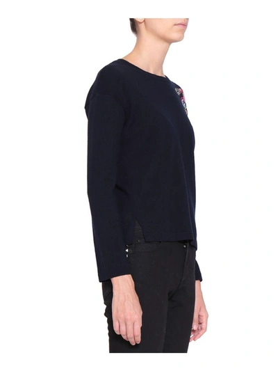 Shop Valentino Love Blade Cashmere Sweater In Blu