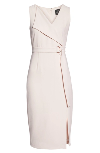 Shop Adrianna Papell Cam Belted Midi Dress In Blush