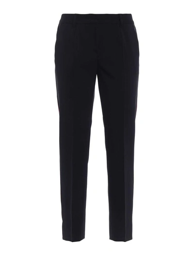 Shop Dolce & Gabbana Wool Stretch Pants In Nnero