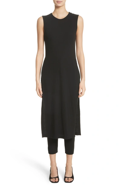 Shop Rosetta Getty Cotton Split Hem Tunic In Black