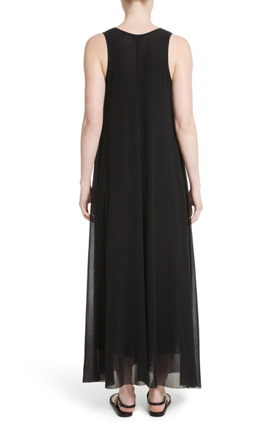Shop Fuzzi Belted Tulle Maxi Dress In Nero