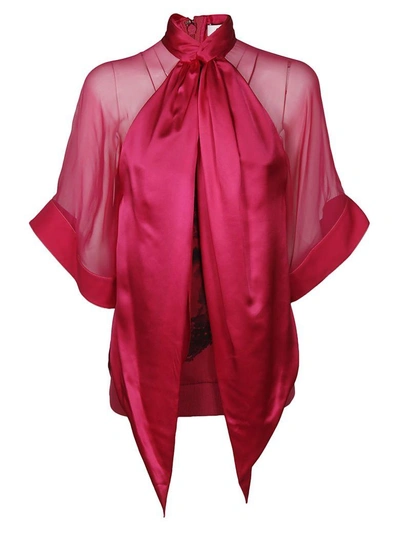 Shop Givenchy Bow Detail Shirt In Fushia