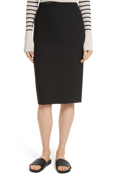 Shop Vince Stretch Ponte Pencil Skirt In Black