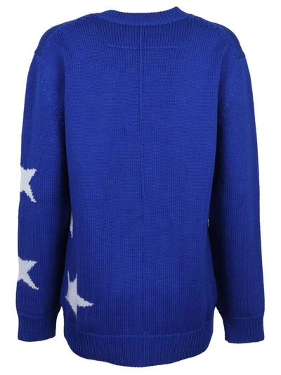 Shop Givenchy Star Intarsia Knitted Jumper In Blu