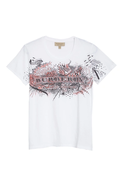 Shop Burberry Doodle Print Cotton Tee In White