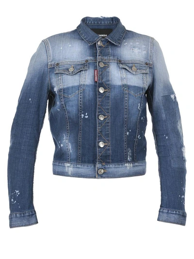 Shop Dsquared2 Cotton Jeans Jacket In Blue