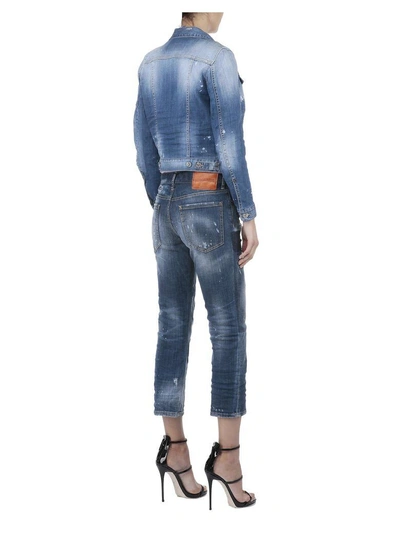 Shop Dsquared2 Cotton Jeans Jacket In Blue