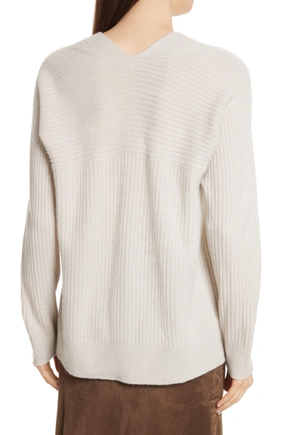 Shop Vince Wool Blend Raglan V-neck Sweater In Chalet