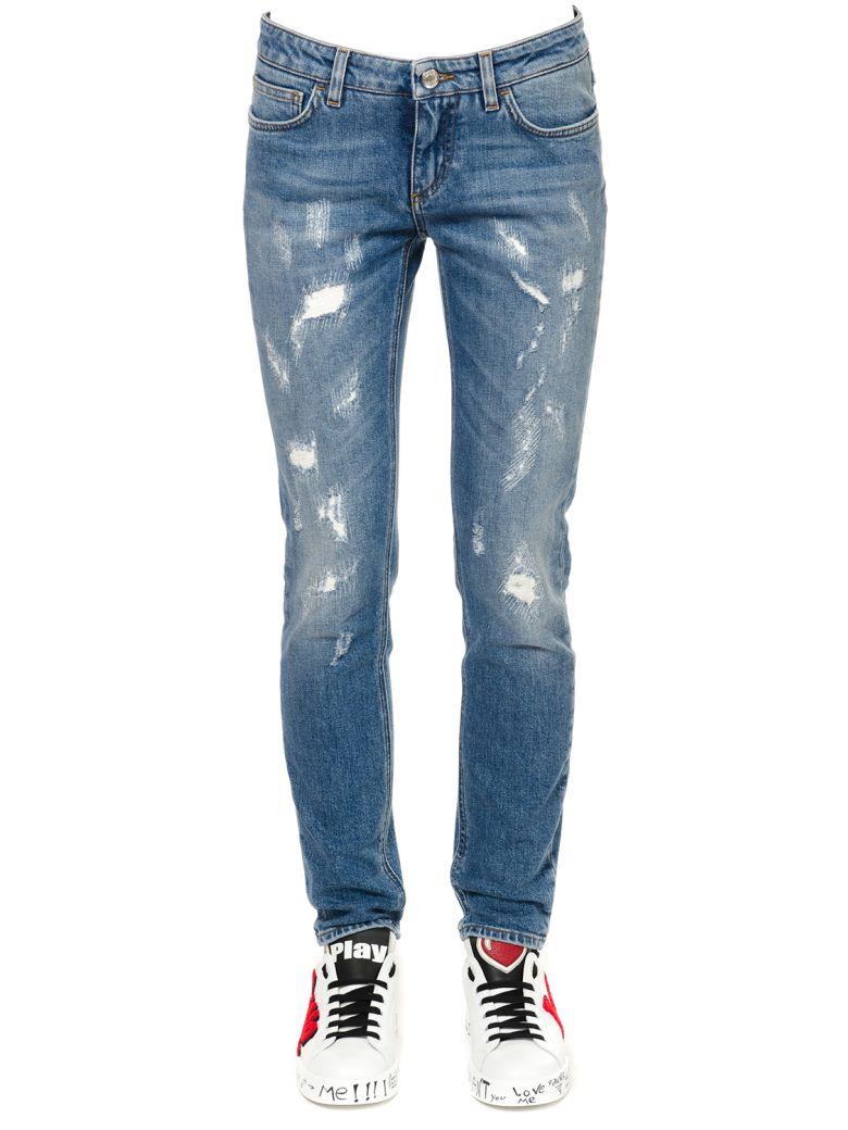 Dolce & Gabbana Distressed Skinny Ankle Jeans, Dark Blue In Denim ...