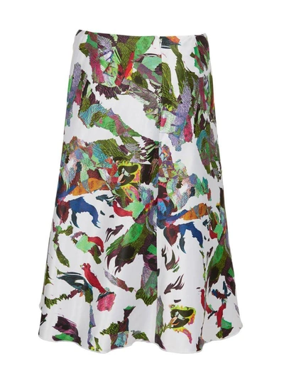 Shop Versus Printed Skirt In Bianco Fantasia