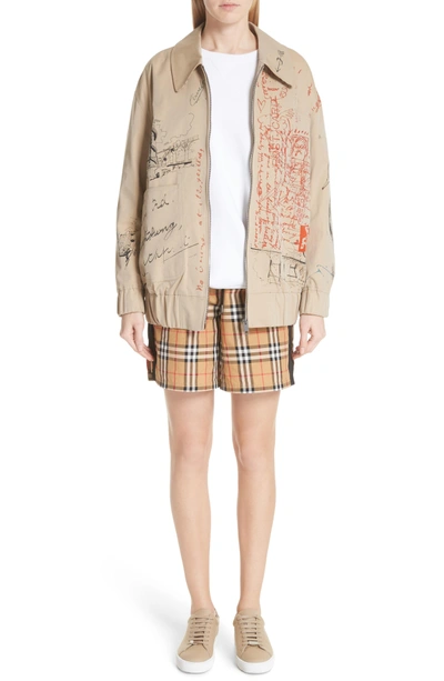 Shop Burberry Dovemoore Cotton Shorts In Antique Yellow
