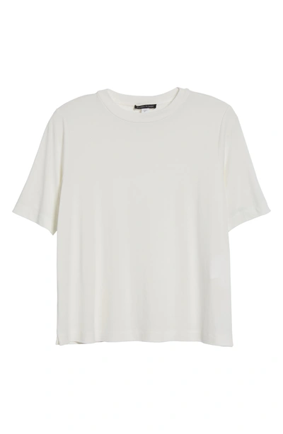 Shop Eileen Fisher Crewneck Silk Top In Soft White