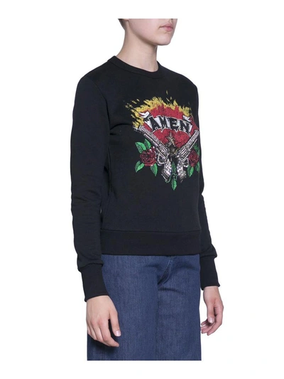 Shop Amen Embroidered Cotton Sweatshirt In Nero