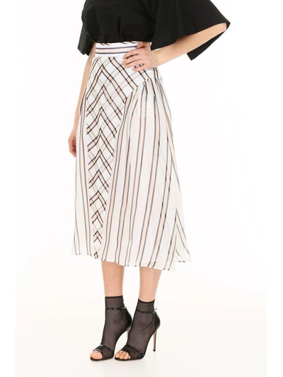 Shop Fendi Silk Gauze Skirt In Venusbeige