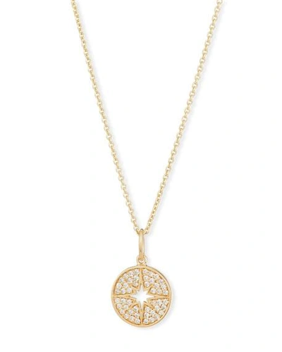 Shop Sydney Evan Anniversary Small Starburst Medallion Necklace With Diamonds In Gold