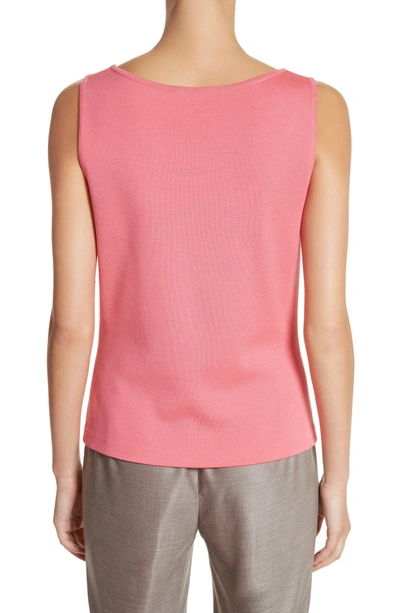 Shop St John Milano Knit Contour Shell In Bright Coral