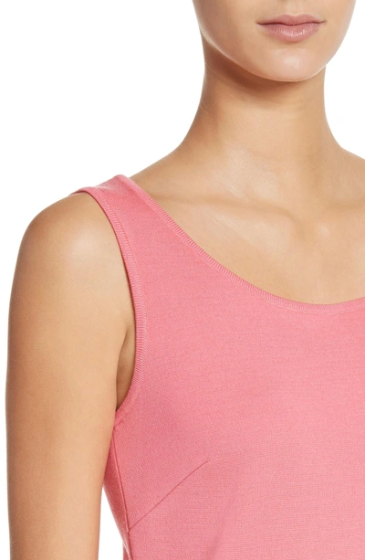 Shop St John Milano Knit Contour Shell In Bright Coral
