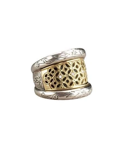Shop Konstantino Lattice Diamond Ring In Silver/gold