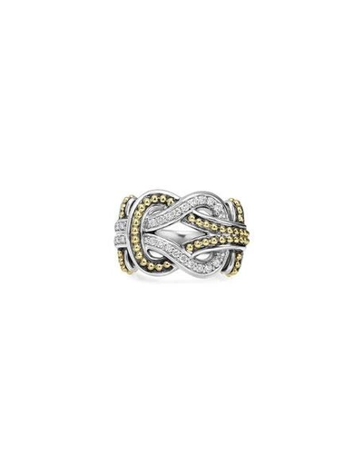 Shop Lagos Large Newport Diamond Knot Ring