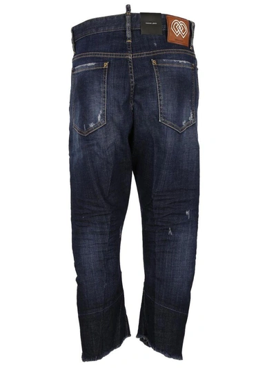 Shop Dsquared2 Distressed Jeans In Blue