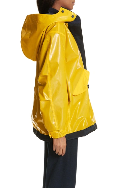 Shop Tory Sport Reversible Rain Jacket In Tory Navy/ Cyber Yellow