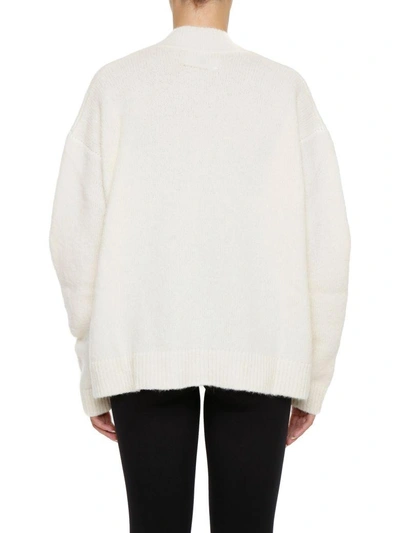 Shop Mm6 Maison Margiela Cardigan In Off Whitebianco