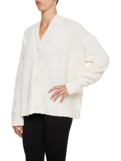 Shop Mm6 Maison Margiela Cardigan In Off Whitebianco