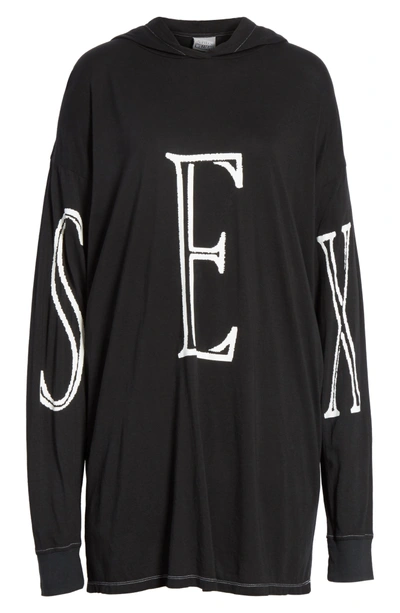 Shop Ashley Williams Sex Hoodie T-shirt Dress In Black