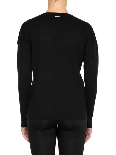 Shop Michael Michael Kors V-neck Pullover In Black|nero
