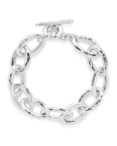 Shop Ippolita Mini Hammered Bastille Link Bracelet In Sterling Silver