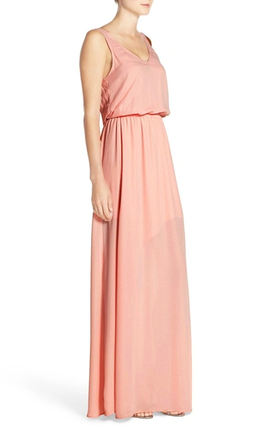 Shop Show Me Your Mumu Kendall Soft V-back A-line Gown In Frosty Pink Crisp
