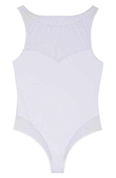 Shop Maison Close Double Layer Thong Bodysuit In White