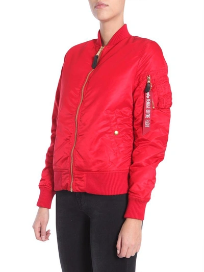 Shop Alpha Industries Nylon Bomber Jacket In Rosso