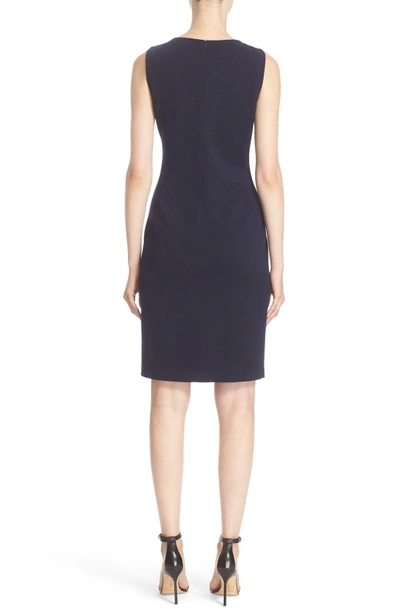 Shop St. John Milano Knit Sheath Dress In Navy