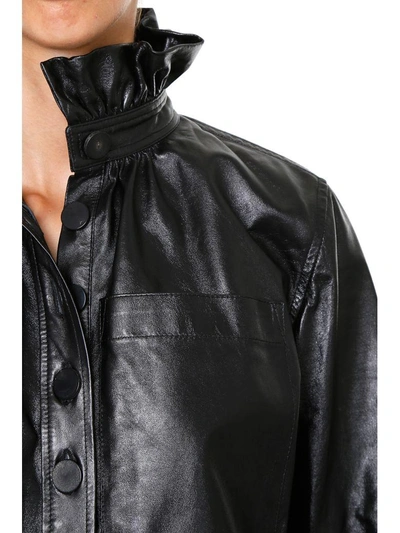 Shop Jw Anderson Leather Top In Blacknero