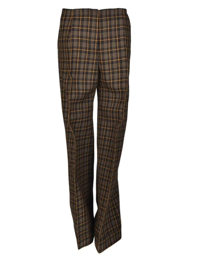 Shop Mulberry Checked Trousers In Brown