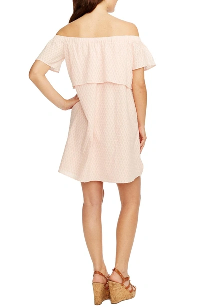 Shop Rosie Pope 'camille' Off The Shoulder Maternity Dress In Ballet Pink