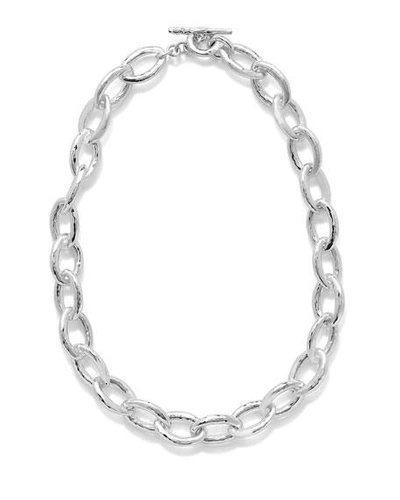 Shop Ippolita Mini Hammered Bastille Link Necklace In Sterling Silver