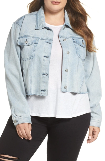 Shop Glamorous Crop Denim Jacket In Vintage Wash