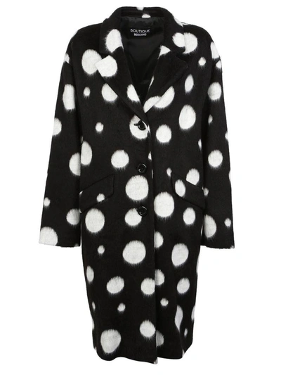 Shop Moschino Boutique  Spotted Coat In Nero Pois