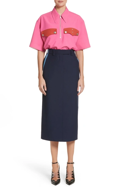 Shop Calvin Klein 205w39nyc Uniform Midi Skirt In Marine